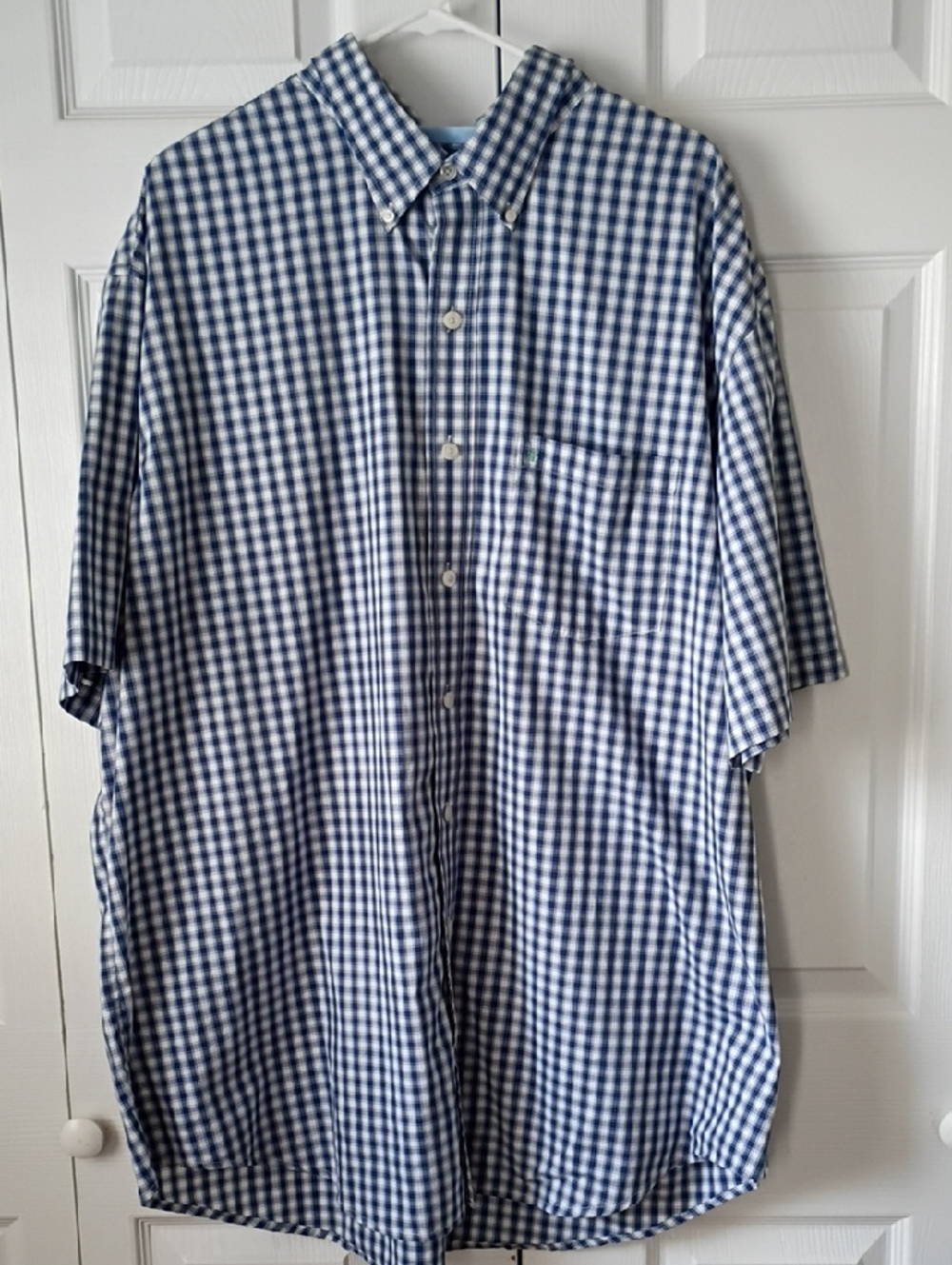 Izod Men's Blue Gingham Button-Down Shirt 2XLT